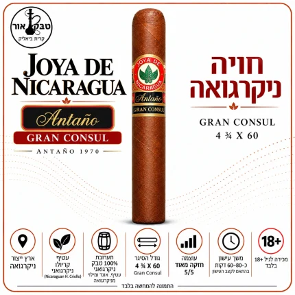 סיגר Joya de Nicaragua Antaño Gran Consul 4¾×60 בעבודת יד מניקרגואה